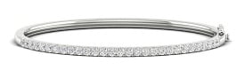 Lab-Grown 2ctw. Diamond Bangle Bracelet in 14k White Gold
